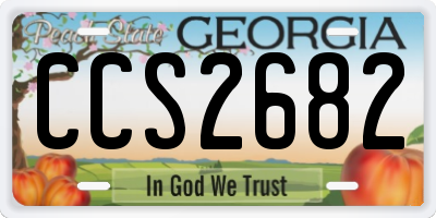 GA license plate CCS2682