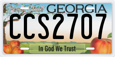 GA license plate CCS2707