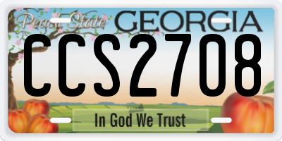 GA license plate CCS2708