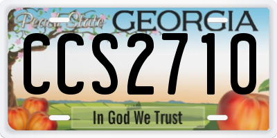 GA license plate CCS2710