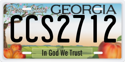 GA license plate CCS2712