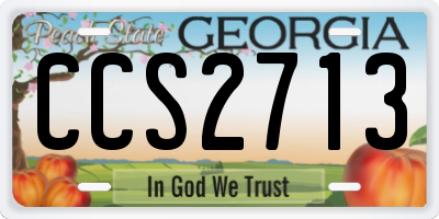 GA license plate CCS2713