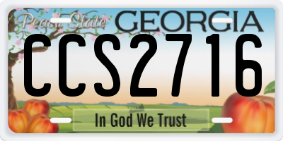 GA license plate CCS2716