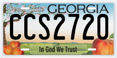 GA license plate CCS2720