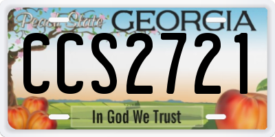 GA license plate CCS2721