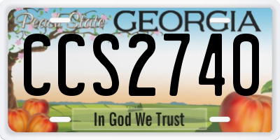 GA license plate CCS2740