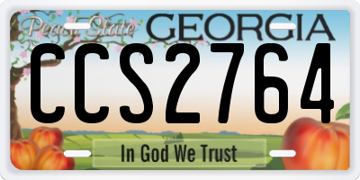 GA license plate CCS2764