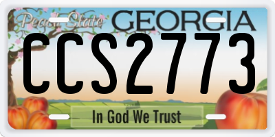 GA license plate CCS2773