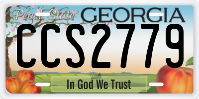 GA license plate CCS2779