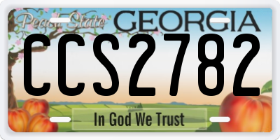GA license plate CCS2782