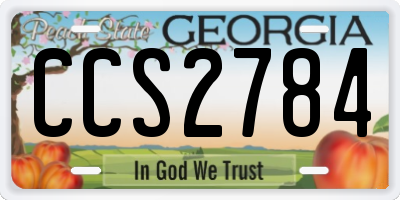 GA license plate CCS2784