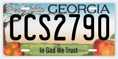GA license plate CCS2790