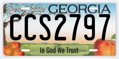 GA license plate CCS2797