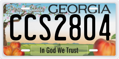 GA license plate CCS2804