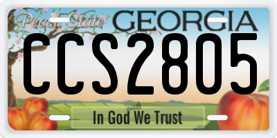 GA license plate CCS2805