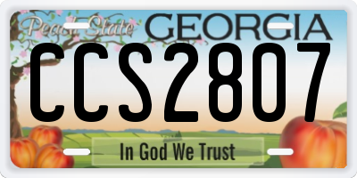 GA license plate CCS2807