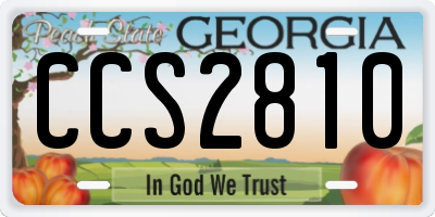 GA license plate CCS2810