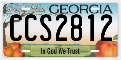 GA license plate CCS2812