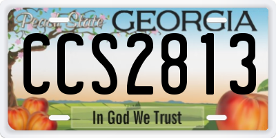 GA license plate CCS2813