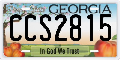 GA license plate CCS2815