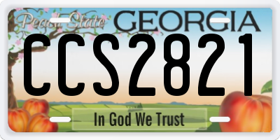 GA license plate CCS2821