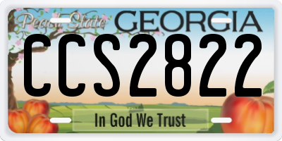 GA license plate CCS2822