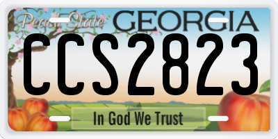 GA license plate CCS2823