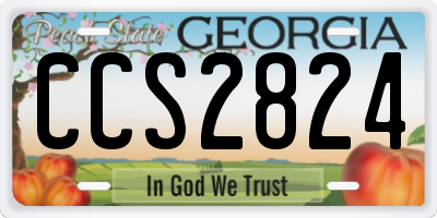 GA license plate CCS2824