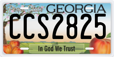 GA license plate CCS2825