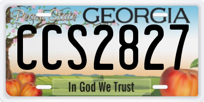 GA license plate CCS2827