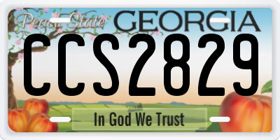 GA license plate CCS2829