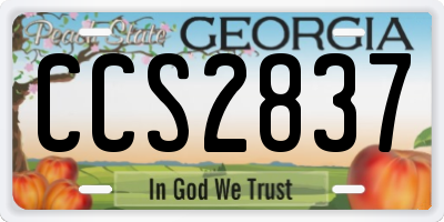 GA license plate CCS2837