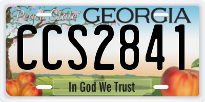 GA license plate CCS2841