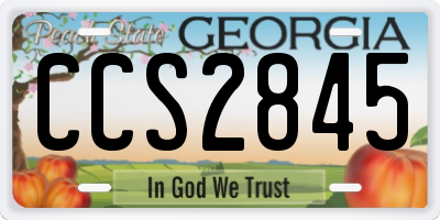 GA license plate CCS2845