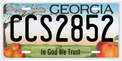 GA license plate CCS2852