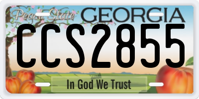 GA license plate CCS2855