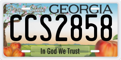 GA license plate CCS2858