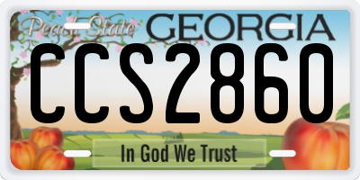 GA license plate CCS2860