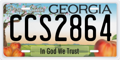 GA license plate CCS2864