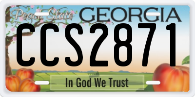 GA license plate CCS2871