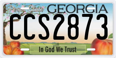 GA license plate CCS2873