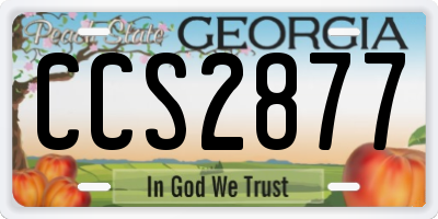 GA license plate CCS2877