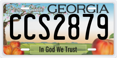 GA license plate CCS2879