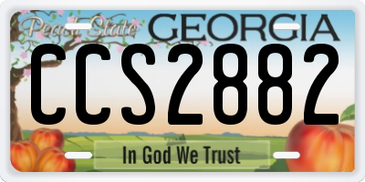 GA license plate CCS2882