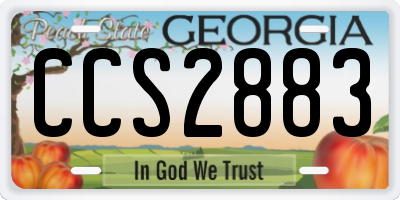 GA license plate CCS2883