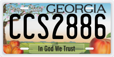 GA license plate CCS2886