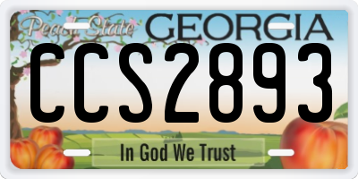 GA license plate CCS2893