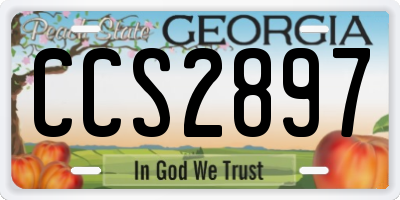 GA license plate CCS2897