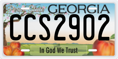 GA license plate CCS2902