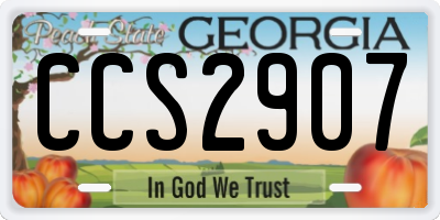 GA license plate CCS2907